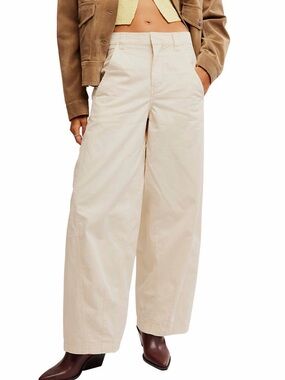 Free People Wide Leg Cream Trousers